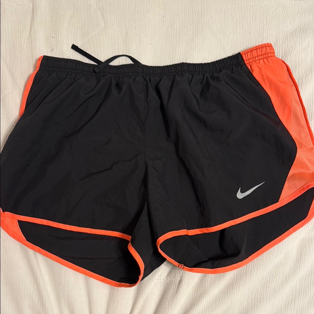 Nike Black Shorts with Orange Highlights